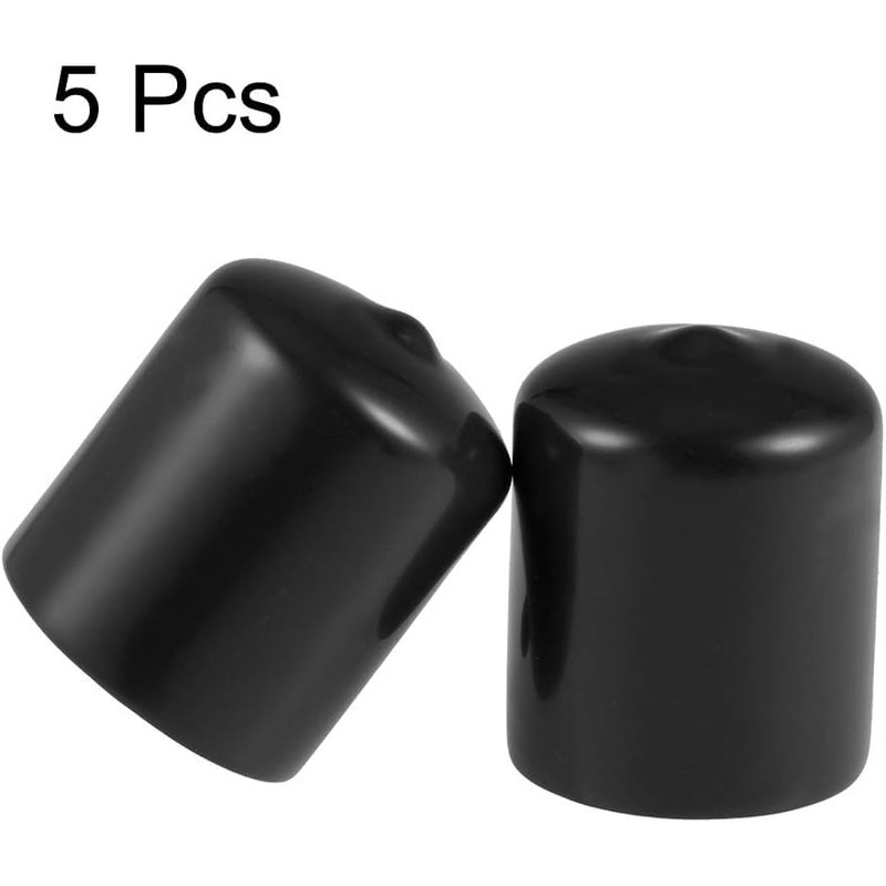 MACHSWON 5pcs Black Rubber Round End Caps, 27mm ID, Vinyl