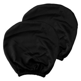 Lotsdonxia 2 Pcs Universal Black Car Headrest Covers, Dustproof & Washable Polyester Protectors with Elastic Hems and Ventilation for Cars, Trucks, Buses (Black)