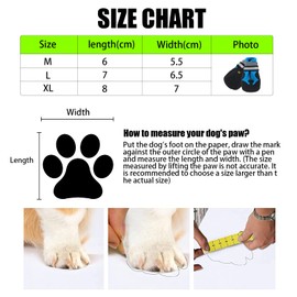Dog Boots, Set of 4 Waterproof Dog Shoes with Reflective Straps Anti-Slip Sole Outdoor Paw Protectors Dog Shoes for Small Medium Dogs Autumn Winter, Blue (XL)