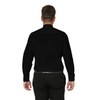 IvyRobes Men's Tab Collar Long Sleeves Clergy Shirt Black Necksize