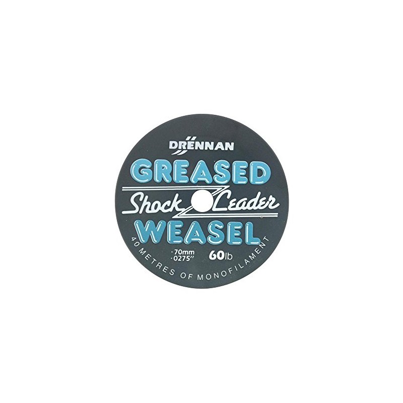 Drennan Greased Weasel Shock Leader 40m Spools: 60lb Grey