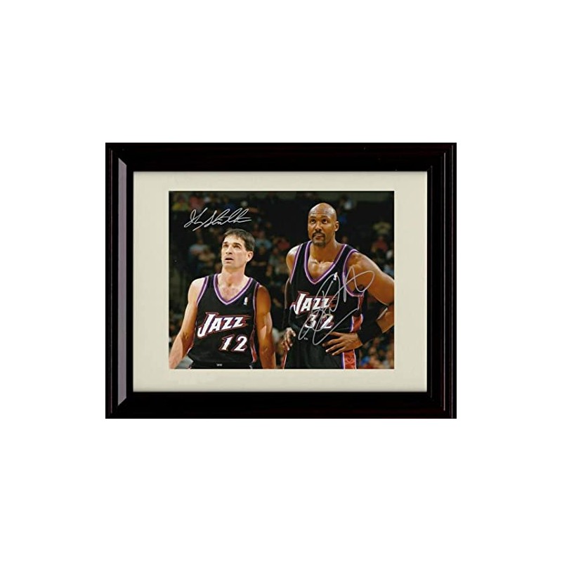 John Stockton and Karl Malone Autograph Replica Print - HoF