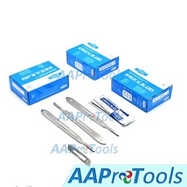 AAProTools 300 Surgi Sterile Scalpel Handle Blades # 20 (3 Free Handle #4)