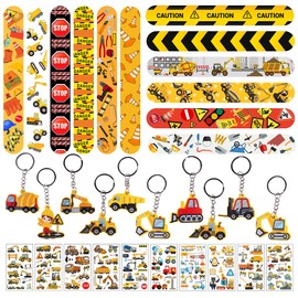 Construction Party Children's Birthday Party Bags, Construction Site Snap Bracelet, Excavator Key Ring, Construction Site Sticker, Give Aways Guest Gift Children for Construction Themes Party Goodie