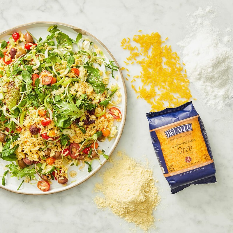 DeLallo Gluten Free Orzo Pasta, Made with Corn & Rice,