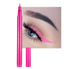 DekRion Liquid Eyeliner, Pink-Eyeliner Liquid, Long-lasting Colored Eyeliners, White Black Red Brown Green Purple Waterproof High-pigmented Colorful Eyeliners for Eye Makeup,1PC Pink