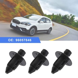 Be In Your Mind 50Pcs Vehicle Bumper Side Skirt Sills Trim Clips Plastic Push-Type Rivets Fasteners 96057846 Fits 7mm Hole Black Plastic