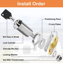 Sartatue Cam Locks Keyed Alike 5/8" RV Storage Lock 4PCS RV Compartment, Camper, Trailer, Vending Machine Replacement Set with 8 Keys, Chrome Finish (4, 5/8 Inch)