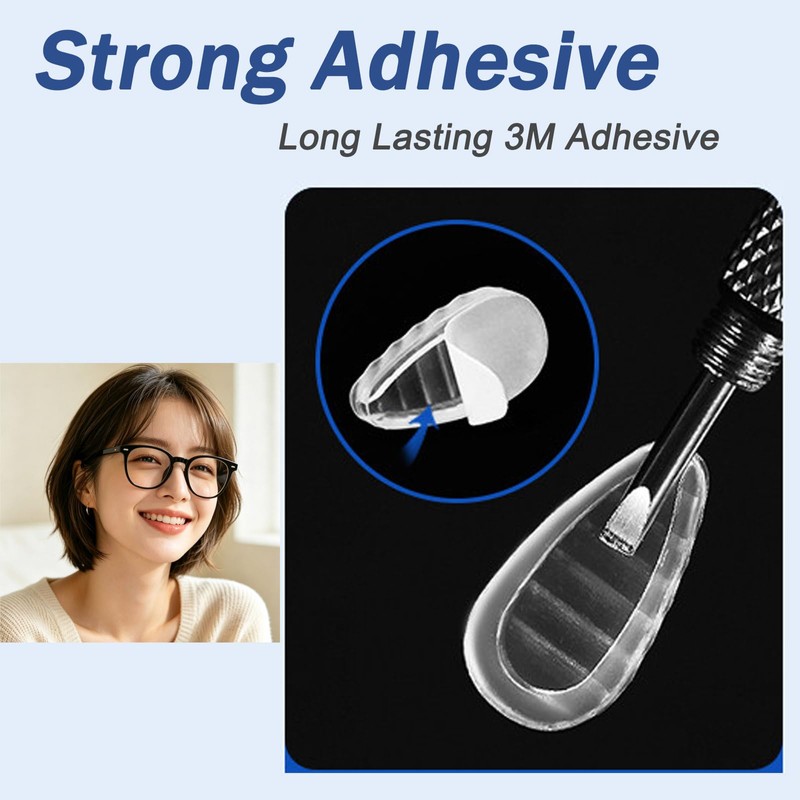 Eyeglass Nose Pads 10 Pairs Silicone Anti-Slip Stick-On Airbag Pads