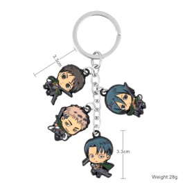 Attack on Titan Keychain – Durable Metal AOT Anime Merch with Eren, Mikasa, Jean & Levi – Vibrant Charms for Bags, Keys, Everyday Carry – Gift-Boxed AOT Anime Gifts | Early AOT