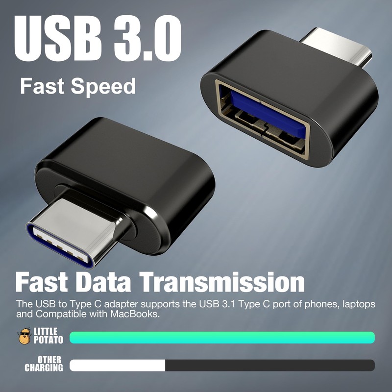 little potato USB C to USB Adapter (2 Pack), USB-C