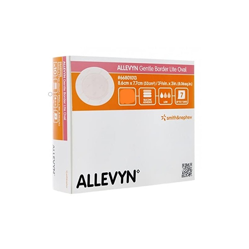 Allevyn Gentle Border Lite Oval Dressing 8.6cm x 7.7cm Pack