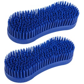 Buaak Magic Brush Horse, 2 Pcs Plastic Horse Cleaning Grooming Brush, Blue Horse Brushes for Grooming, Durable Horse Grooming Brush Equestrian Massage Tool for Horse Grooming Care