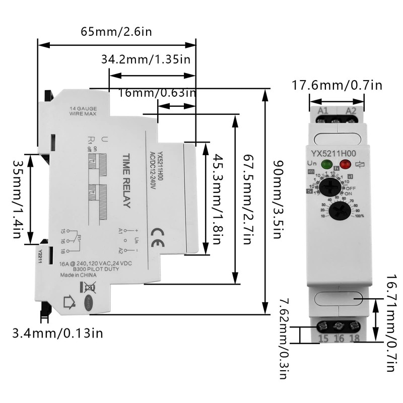 Delay Timer Switch, AC/DC 12V~240V Mini Power Off Delay Time