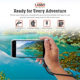 Phone Lasso® 2-Pack – Cell Phone Lanyards with Adjustable Neck and Wrist Straps & 2 Universal Phone Patches – Compatible with Most Smartphones (White) (White)