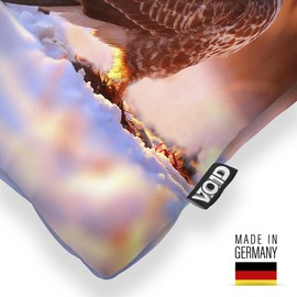 VOID Habicht Winter Jagd Vogel Kissenbezug Kissenhülle Polyester Dekoration Weihnachten Winter Weihnachts-Deko Kissen, Kissen Größe:50 x 50 cm
