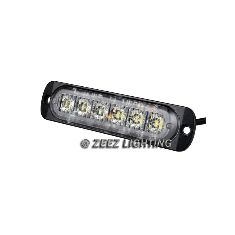 ZEEZ 2X White&Amber 6 LED Emergency Hazard Warning Caution Beacon
