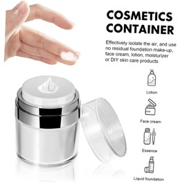 BIUDECO 4 Pcs Airless Pump Cosmetic Jars Refillable Vacuum Press Bottles for Creams Lotions Serums Portable Travel Containers Double Protect Contents