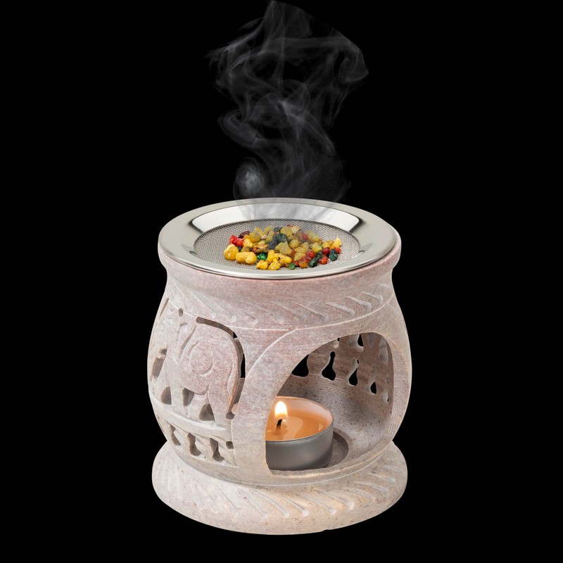 MaMeMi Smoking Warmer Made of Soapstone with Strainer [Height 8.5
