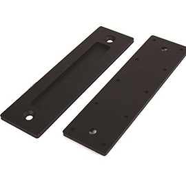 SUYA 8.66Inches Flush Sliding Barn Door Handle Heavy Duty Finger Pull Handle for Sliding Barn Door Cabinet Closet Drawers Free of Sharp Edge with Rectangular Plate,Matt Black Finish (1 pcs)
