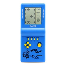 HLF 3.5-inch Large Screen Retro Brick Game Console for The 80s/90s Building Block Racing/Tank Game Built-in 23 Classic Games Nostalgic Puzzle Children's Console (Blue)