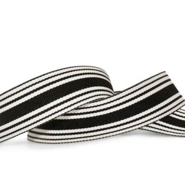 1 Pcs 7/8"W Stripe Grosgrain Ribbon Black White Color 5 Yards, Stripe Ribbon for Gift Wrapping | #AA120RK