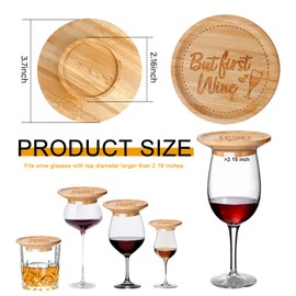 KITCHENASSIST Wine Glass Charcuterie Topper 8 Pcs Wine Glasses Covers Wine Glass Charcuterie Board Bamboo Water Glasses Toppers Wine Accessories for Party, Gatherings, Restaurants, Bars