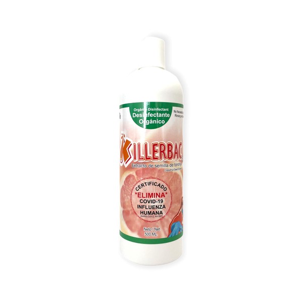 Killerbac 500 ML, bactericida, desinfectante. Extracto Semilla de Toronja