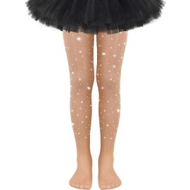 qikqik Toddler Tights 4T Kids Fishnet Stockings Girls Nude Tights Toddler Girl Tights Girls Sparkle Tights Girls Glitter Tights