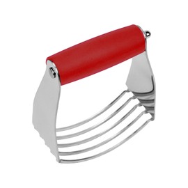 Dough Blender Heavy Duty Pastry Cutter Stainless Steel Butter Cutter Professional Baking Tool For Mixing Flour Butter (Red)