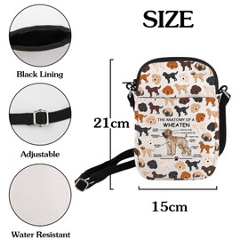 HOLLP Wheaten Terrier Lovers Gift The Anatomy of A Wheaten Crossbody Bag Wheaten Veterinary Small Sling Bag (Wheaten)