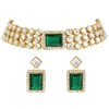 Aheli Ethnic Choker Necklace Earrings Wedding Bollywood Party Jewelry Set