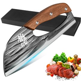 Rusted, Labour-Saving Full-Bladed Chopper Knife - Ergonomic Design for Cooking Vegetables, Meat & Slices Steaks, Steel Kitchen Utensils Food Cutting