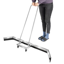 BIXIBIN Professional Sport Court Squeegee with Stainless Steel Frame, 40" Wide EVA Rubber Head, Gimbal Wheels, Floor Water Remover for Basketball, Tennis Courts, Parking Lots