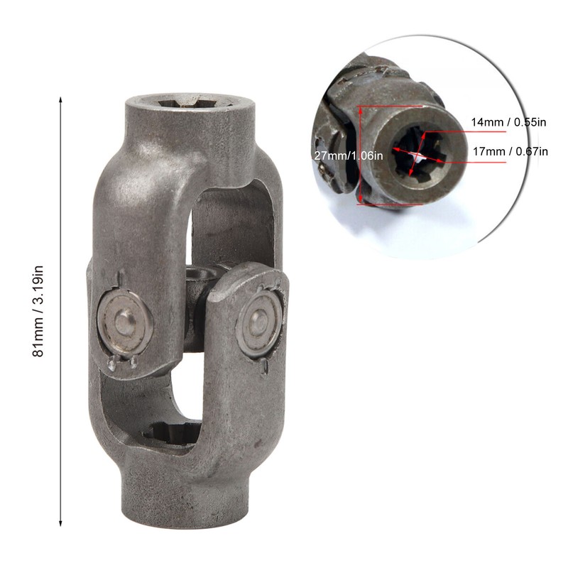 81mm Rear Steering Shaft Universal Joint Carbon Steel Improve Steering