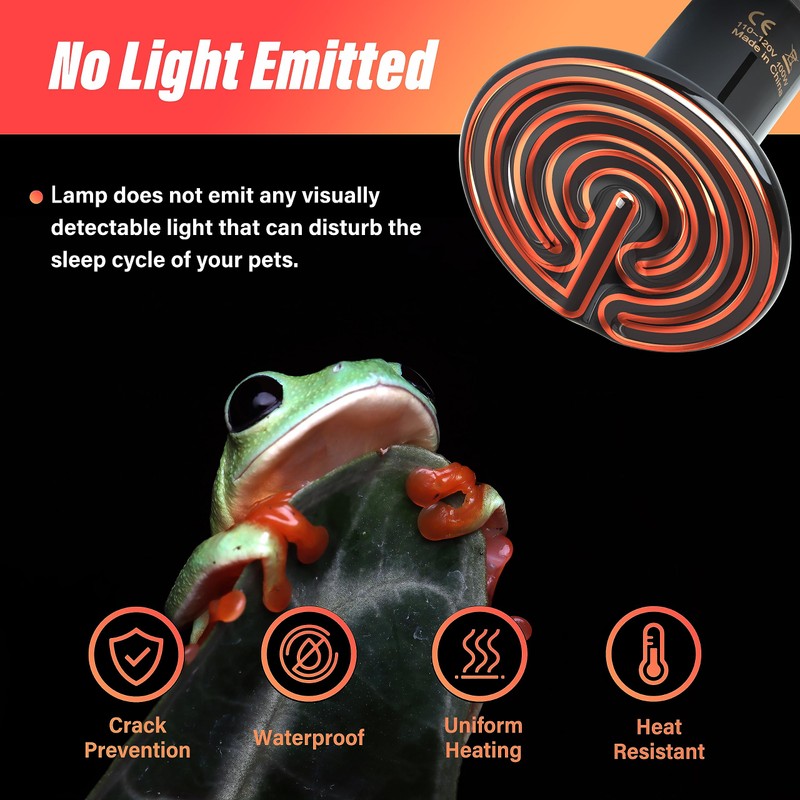 YSSOA 100W Ceramic Heat Emitter, Reptile Heat Bulbs, Ceramic Heat