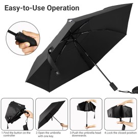 Deepinlife日傘折りおりたたみ晴雨兼用uvカット100遮光折り畳み軽量レディース完全遮光，日傘 コンパクトuvカット紫外線遮断耐風撥水携帯便利 - 265g ブラック