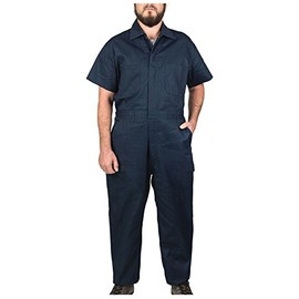 Walls mens Short Sleeve Poplin Non-insulated Mechanic overalls and coveralls workwear apparel, Navy, 40 Regular US