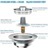 3-in-1 Kitchen Sink Drain Strainer & Stopper, Stainless Steel Food