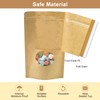 SumDirect 100Pcs Kraft Paper Bag Zip Lock,Stand-up Reusable Sealing Bag
