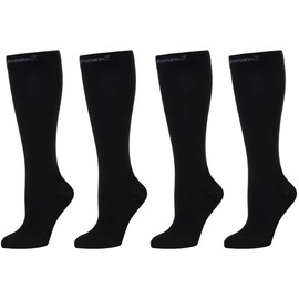 CompressionZ Compression Socks For Men & Women - 30 40 mmHG Graduated Medical Compression - Travel, Edema - Swelling in Feet & Legs (Black 2P, L)