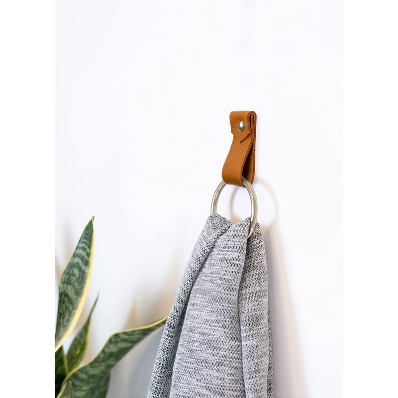 Keyaiira Leather & Wood Toilet Paper Holder + Hand Towel