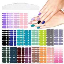 YEIRALA 20 Sheets 280 Pcs Mix Color Solid Nail Polish Strips Stickers Full Nail Wraps for Women Multiple Color Gel Nail Stickers Stick On Nails Polish Wraps for Nails Designs Gel Polish Stickers