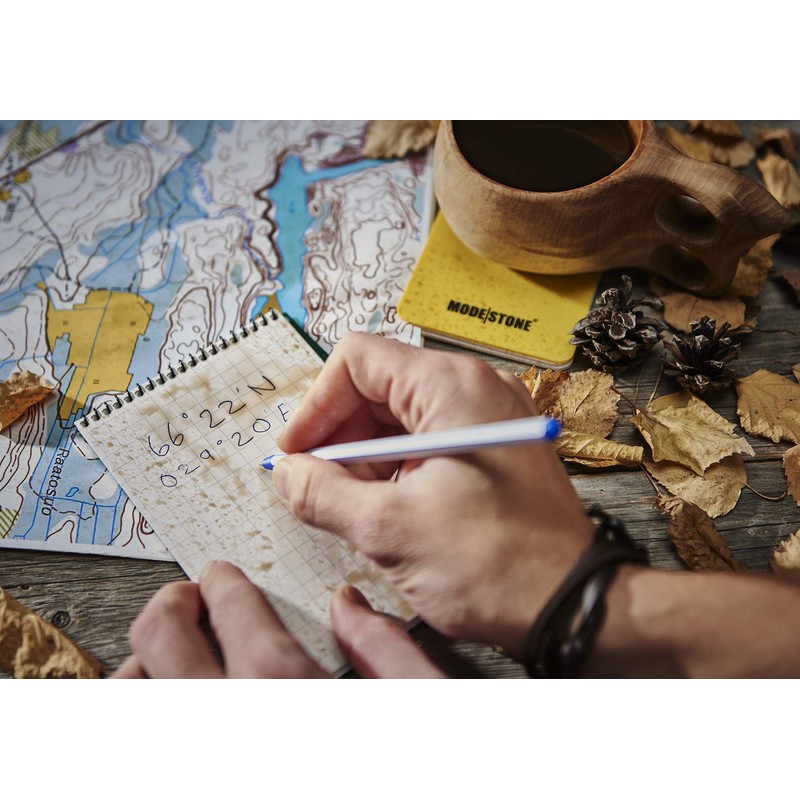 MODESTONE Outdoor Notepad 7.6 x 13 cm Black Cover Spiral