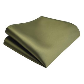 Branduce Solid Pocket Square for Men Plain Color Boy Handkerchief for Wedding Party, Olive Green, general