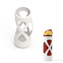 Silicone Water Bottle Sleeves Boot for Owala 24oz Bottle Cover Anti-Slip Protective Sleeve for Owala Water bottle Accessories, Reusable Water Bottles Bumper for Running, Bike, Gym Or Jogging (White)