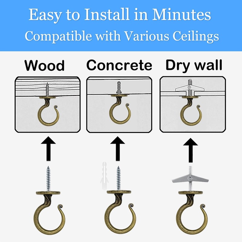 2 Inch Heavy Duty Ceiling Hook – Easy Installation Zinc