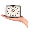Wuyiway Retro Analog Alarm Clock,Battery Operated,4" Vintage Decor for Bedroom,