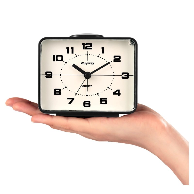 Wuyiway Retro Analog Alarm Clock,Battery Operated,4" Vintage Decor for Bedroom,