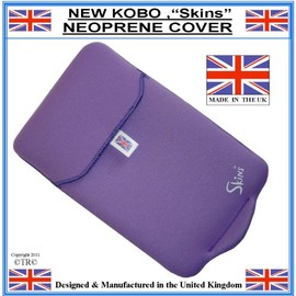 Skins KOBO Touch Neoprene Cover, Purple, Small